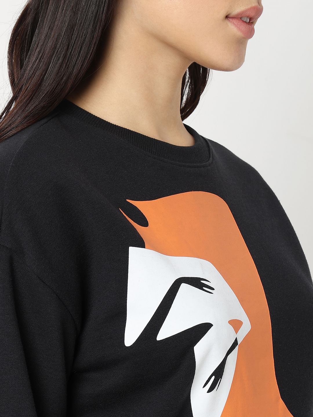 Black Graphic Printed Sweatshirt