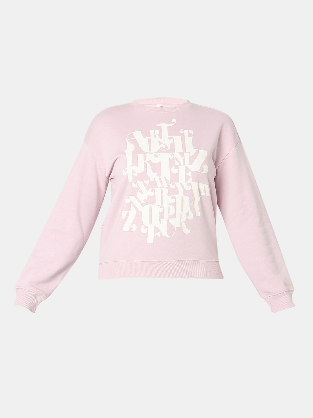 Orchid Pink Graphic Printed Sweatshirt