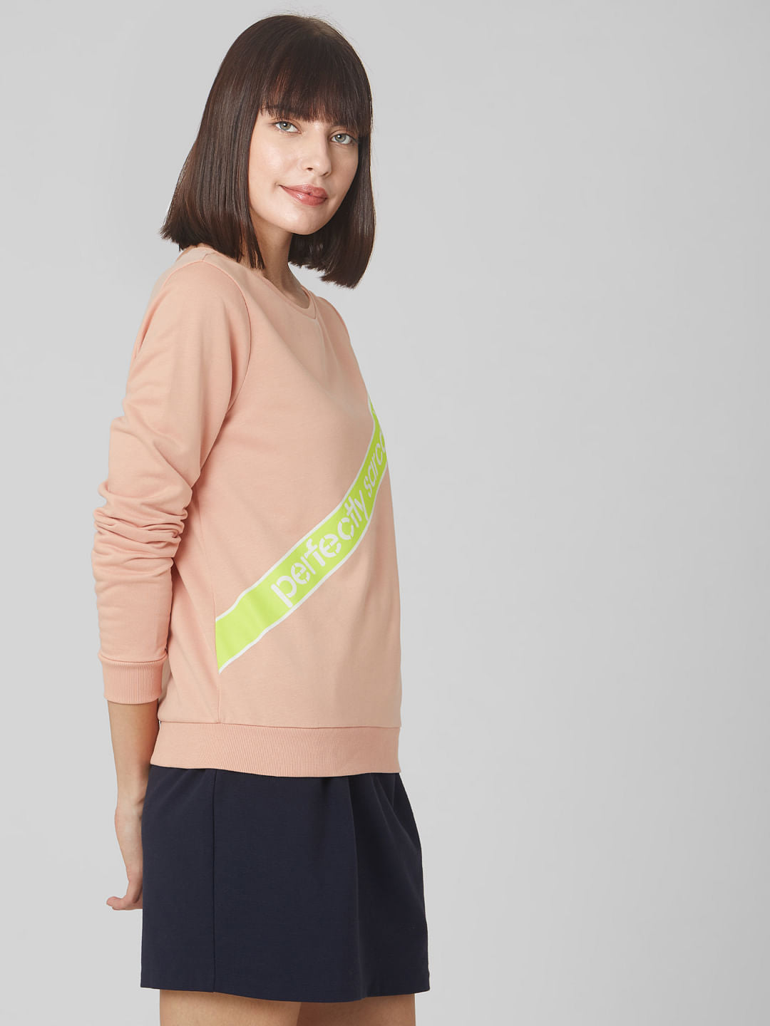 Pink Slogan Print Sweatshirt