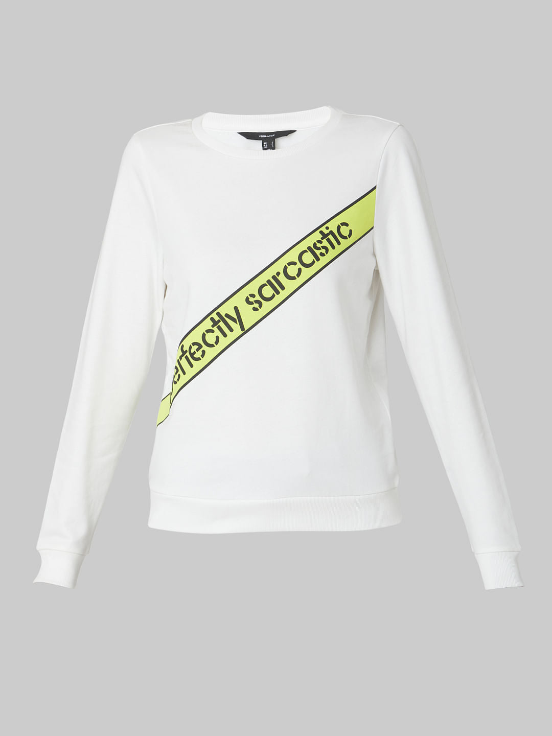 White Slogan Print Sweatshirt