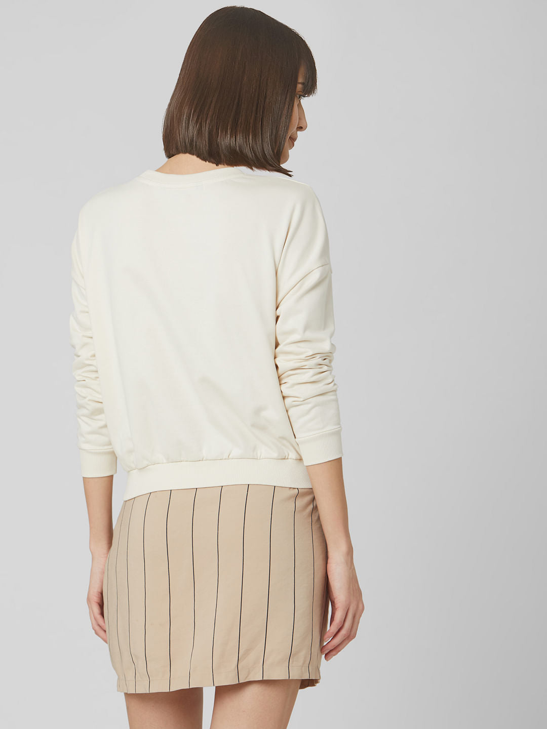 Beige Scan Print Sweatshirt