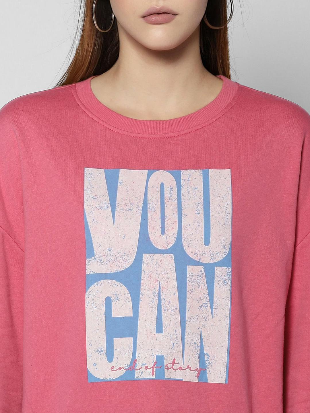 Pink Typographic Print Sweatshirt