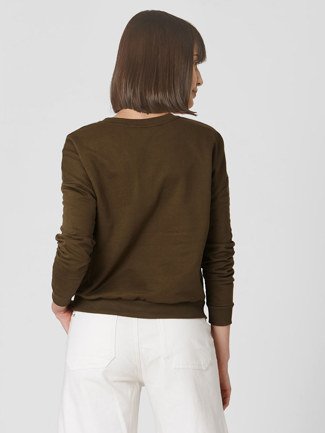 Green Slogan Print Sweatshirt