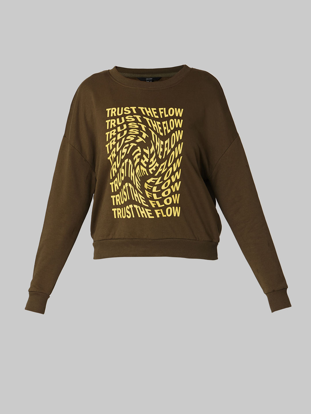 Green Slogan Print Sweatshirt