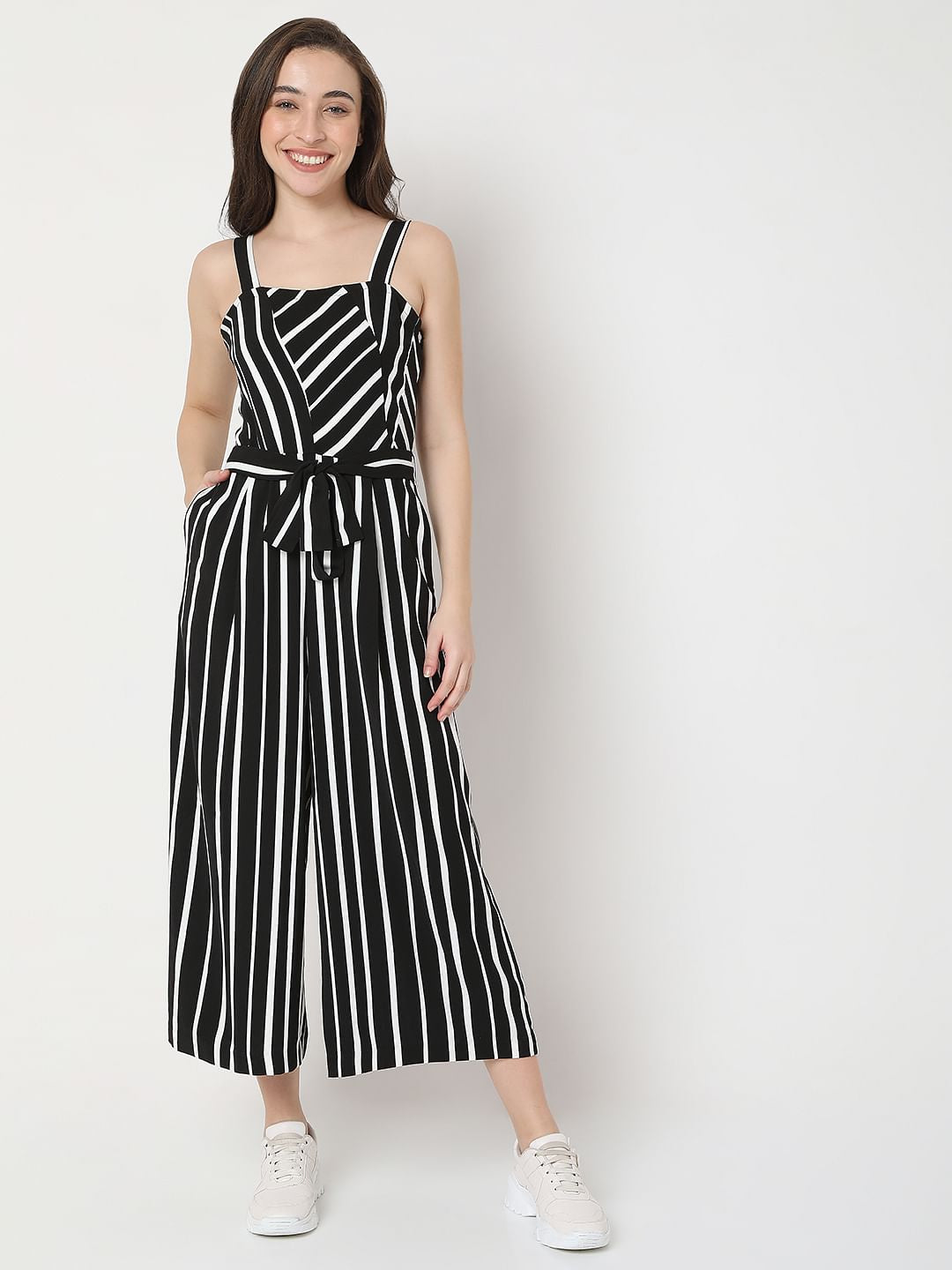 Black Striped Jumpsuit