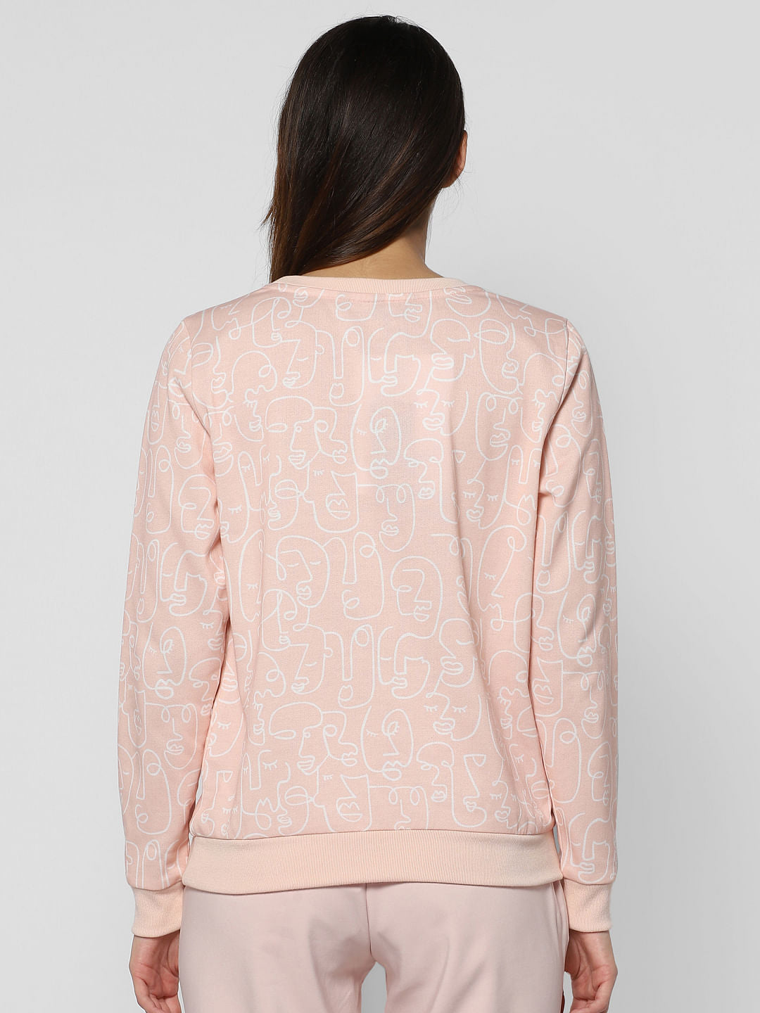 Pink Abstract Print Sweatshirt