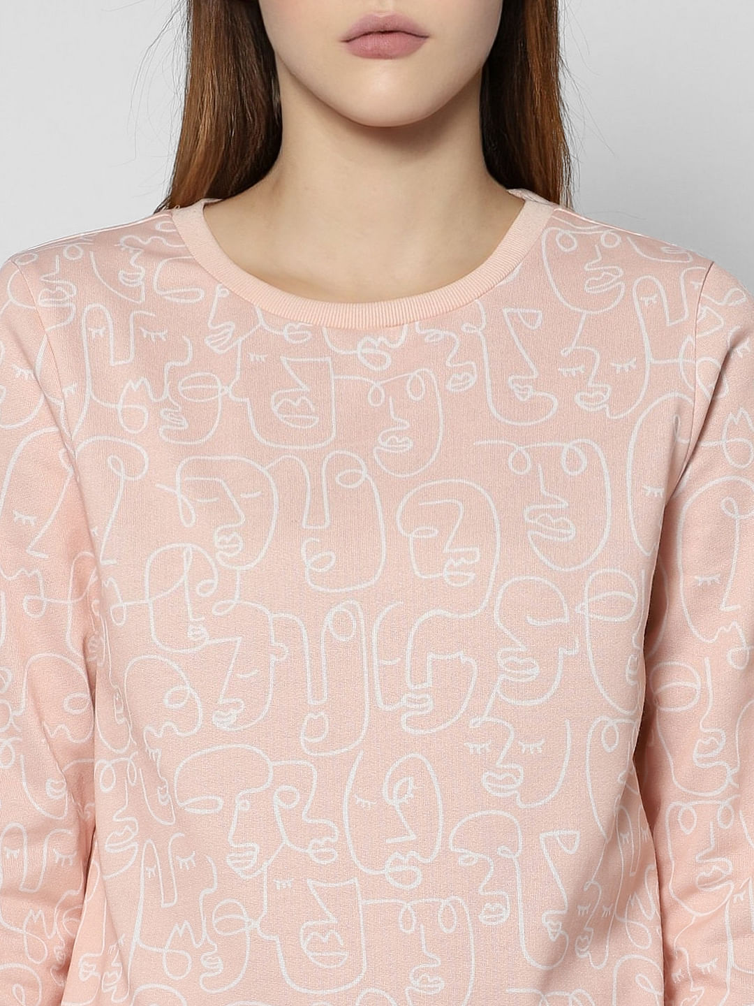 Pink Abstract Print Sweatshirt