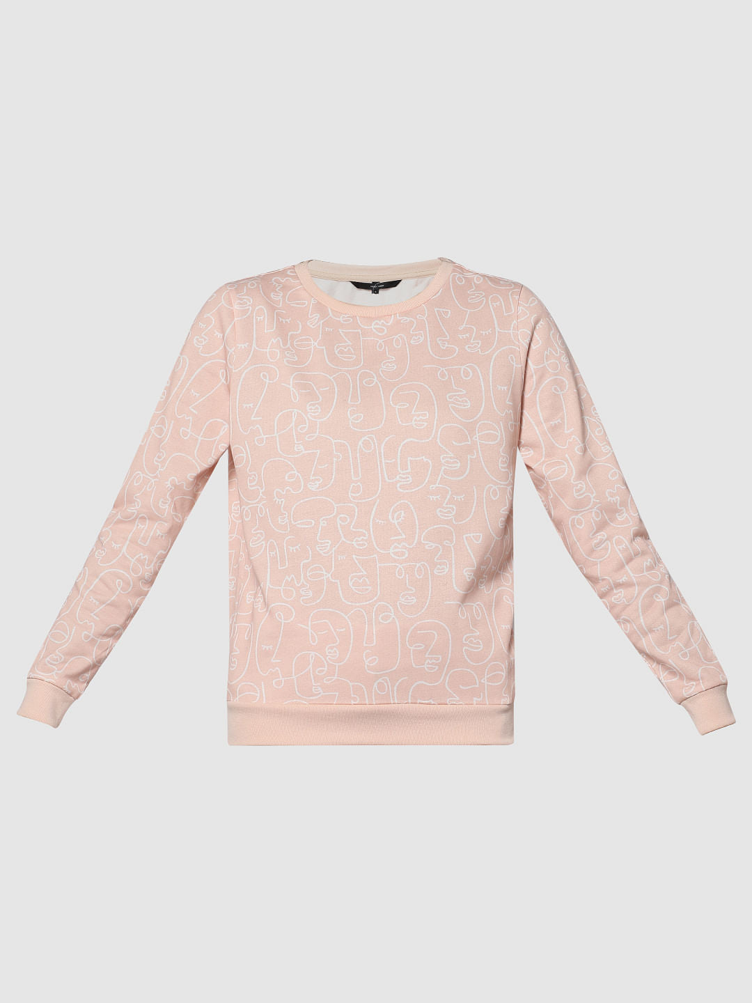 Pink Abstract Print Sweatshirt
