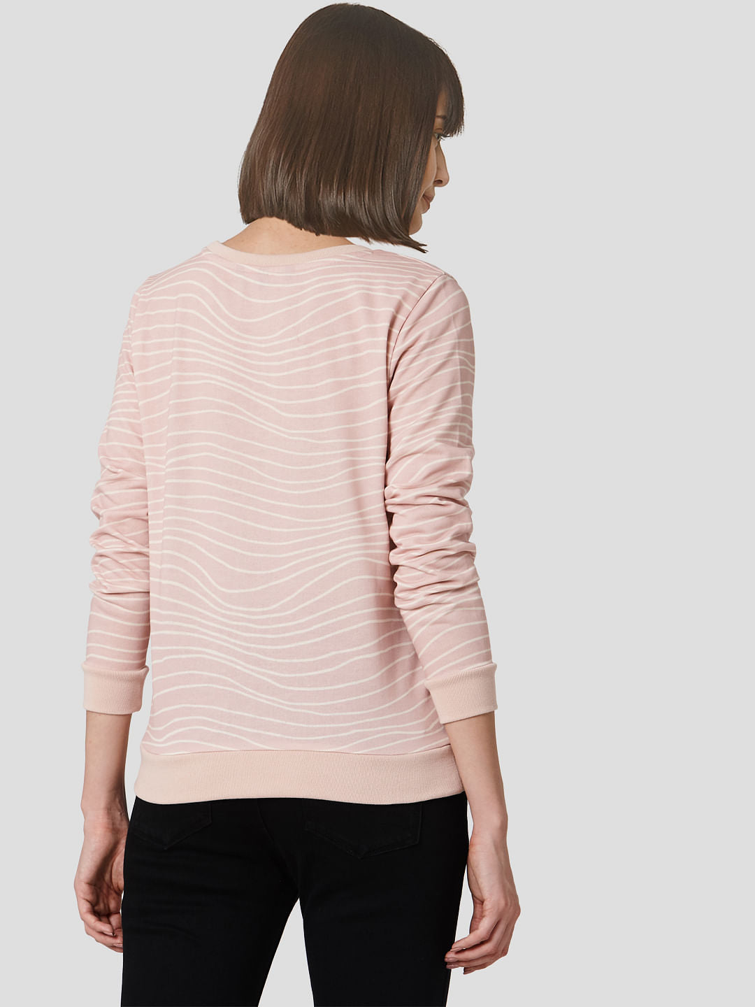 Pink Text Print Sweatshirt
