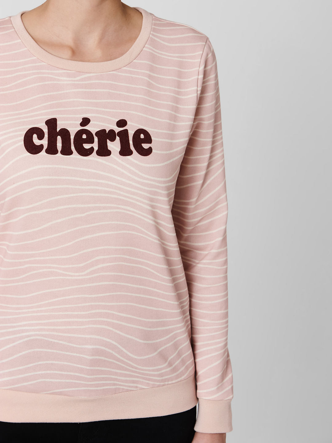 Pink Text Print Sweatshirt