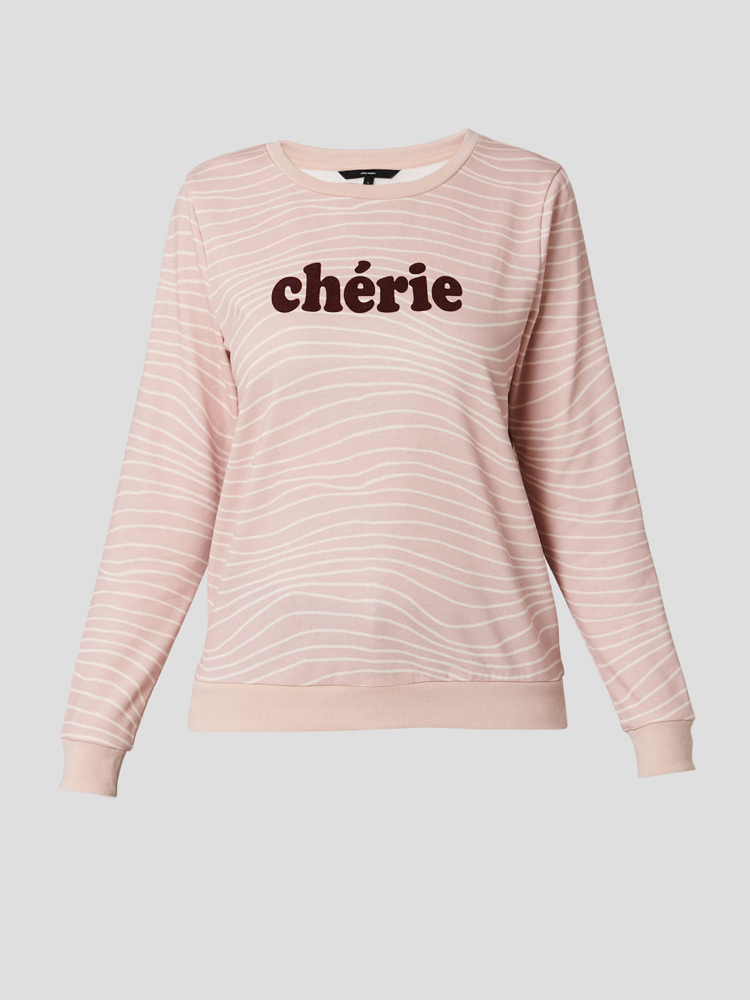 Pink Text Print Sweatshirt