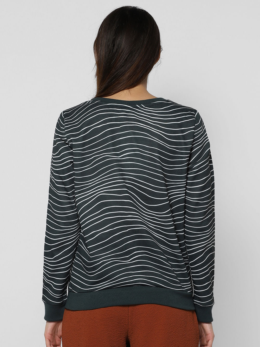 Green Text Print Sweatshirt