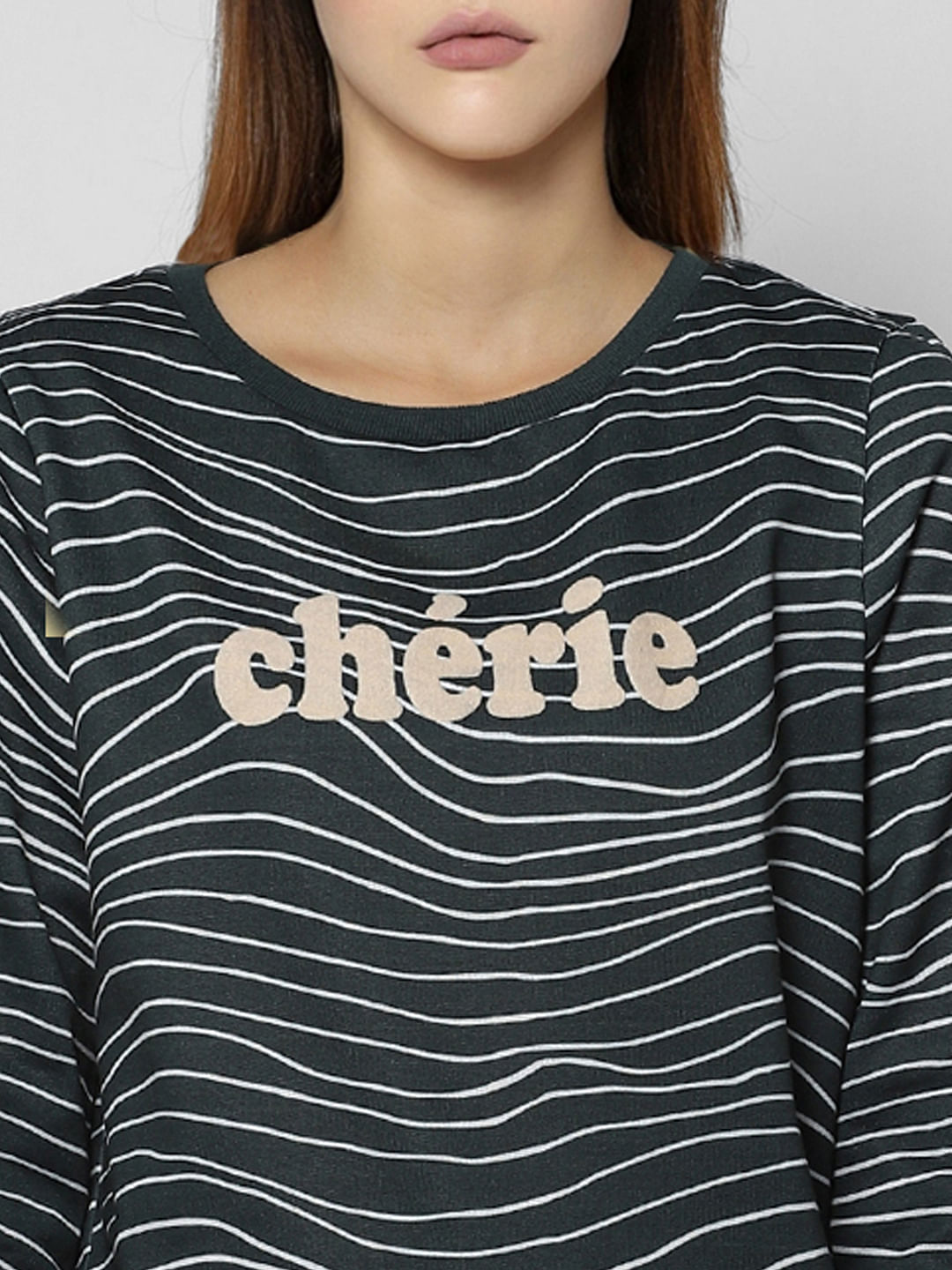 Green Text Print Sweatshirt