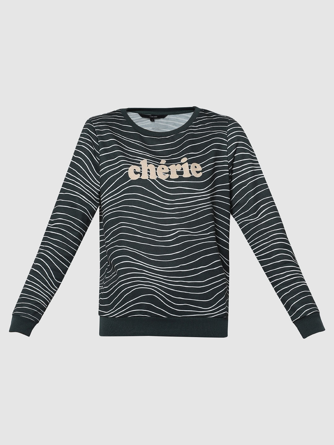 Green Text Print Sweatshirt