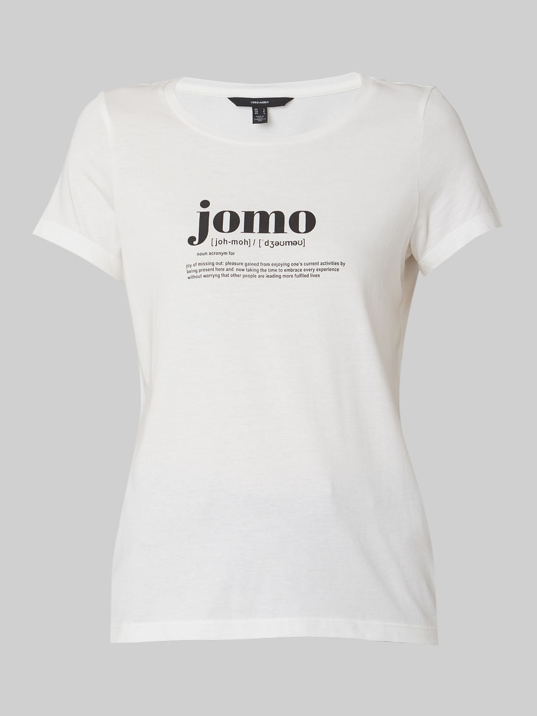 White Quote Print T-Shirt