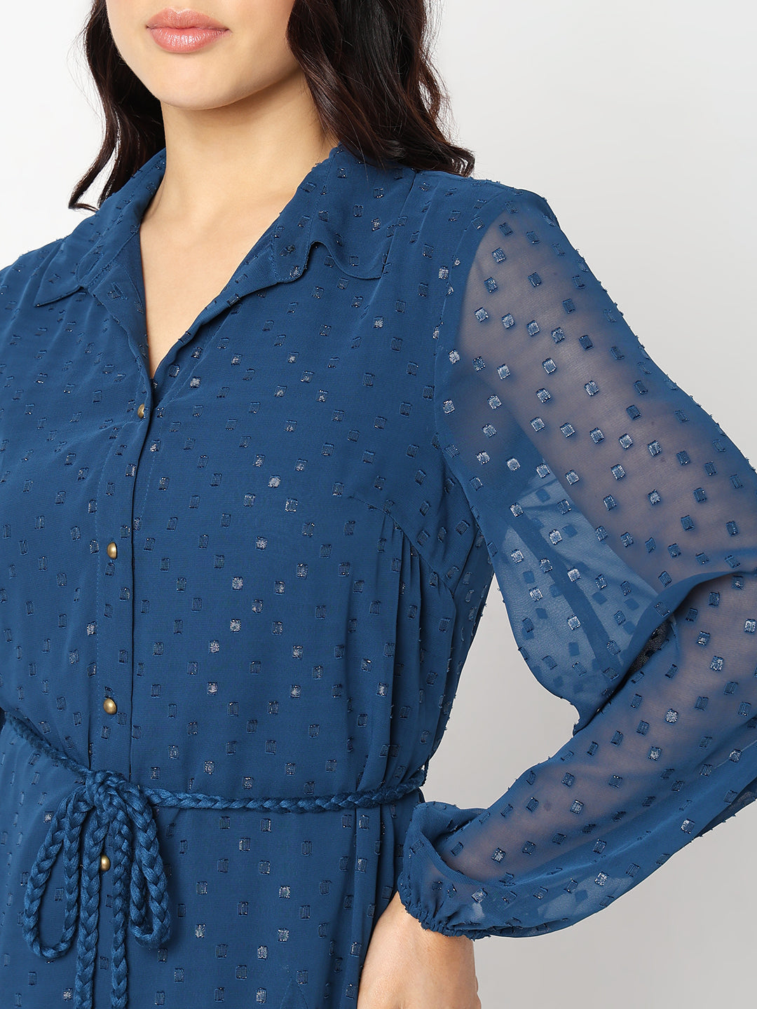 Shimmer Mini Shirt Dress