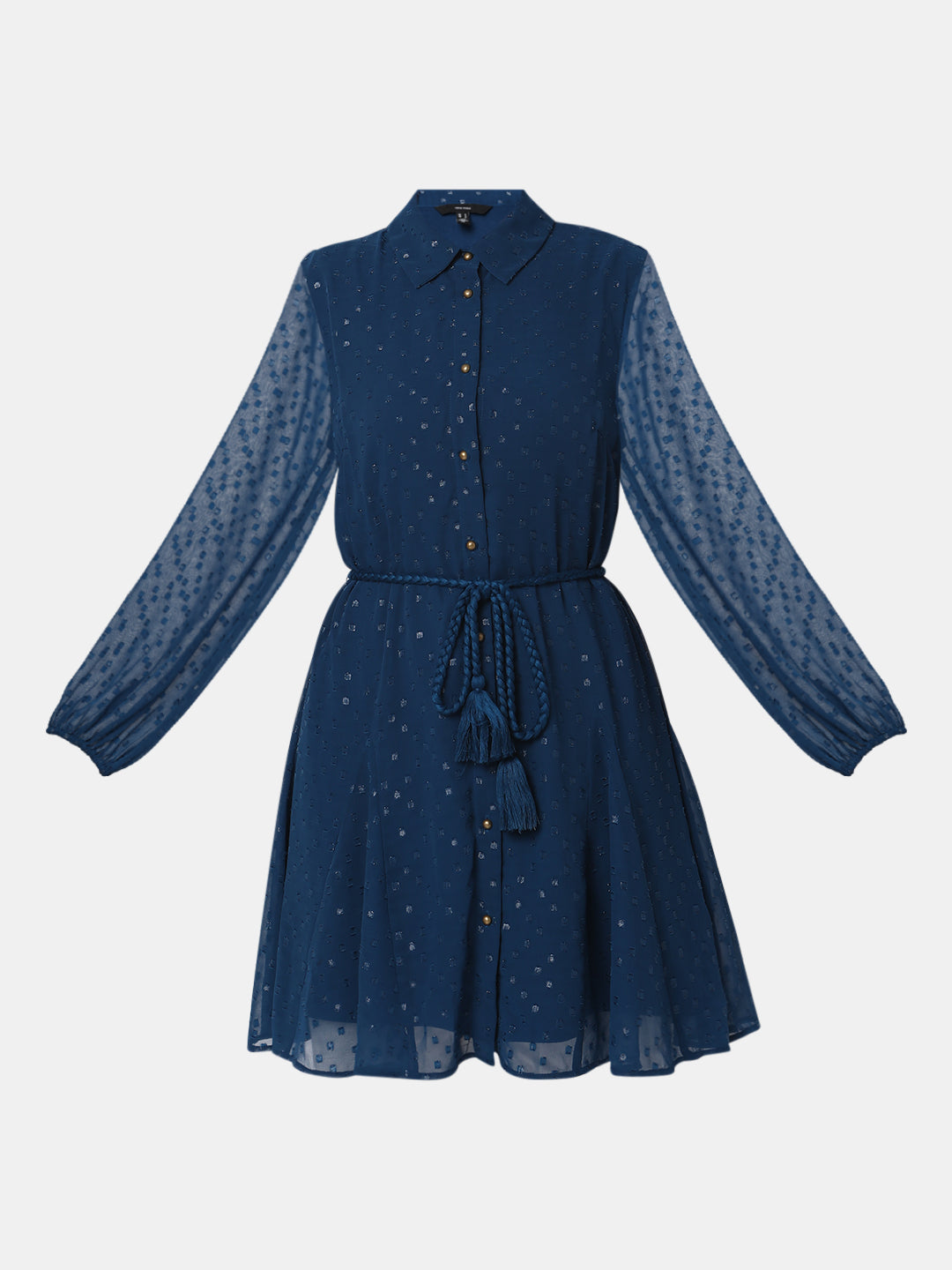 Shimmer Mini Shirt Dress
