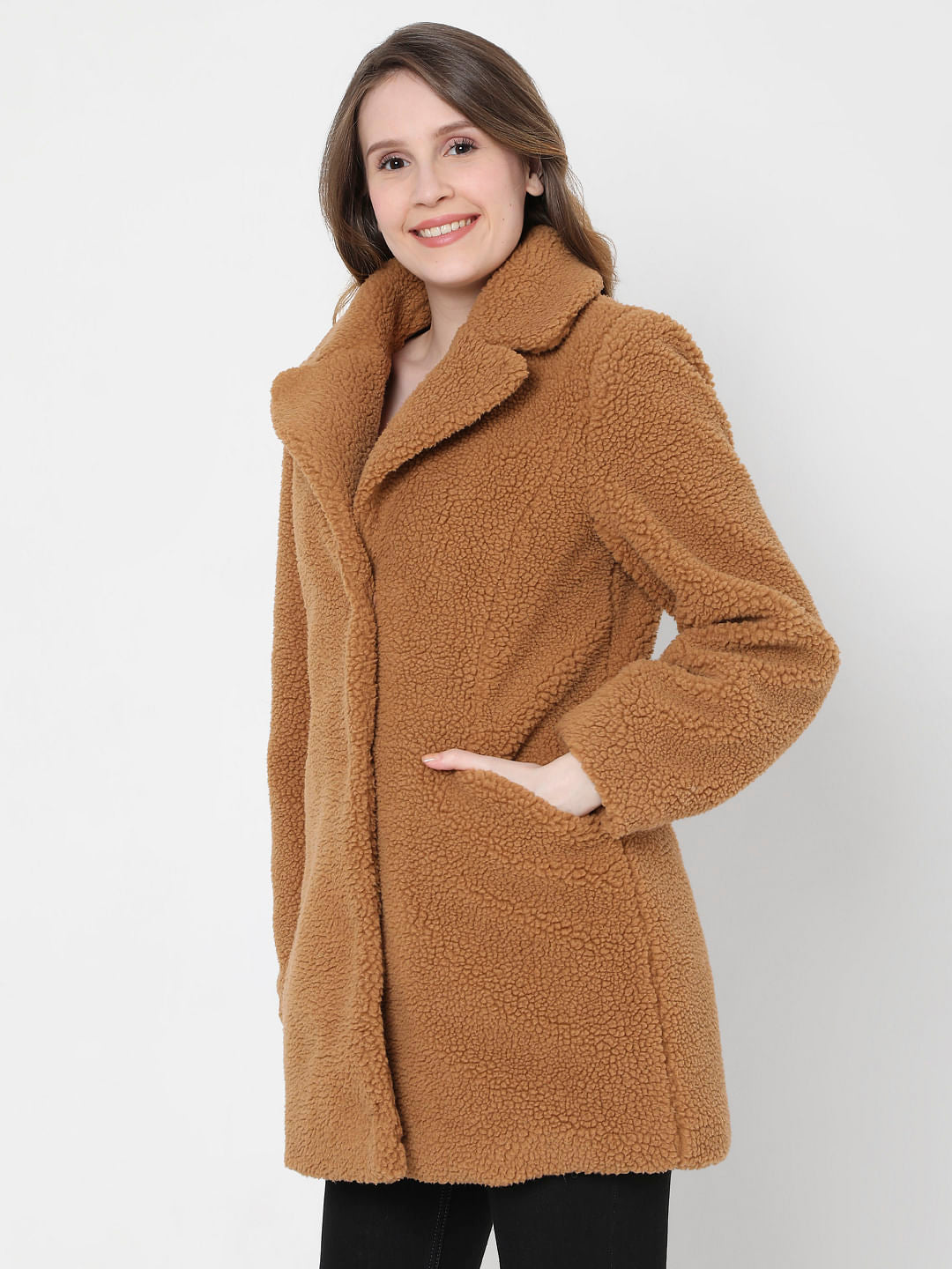 Brown Long Teddy Jacket