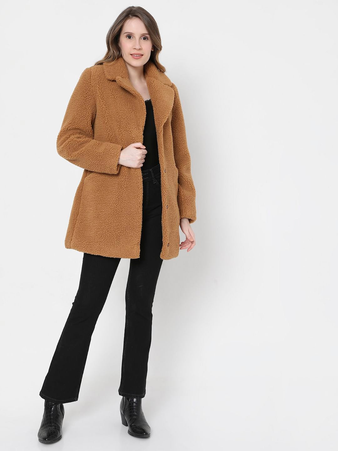 Brown Long Teddy Jacket
