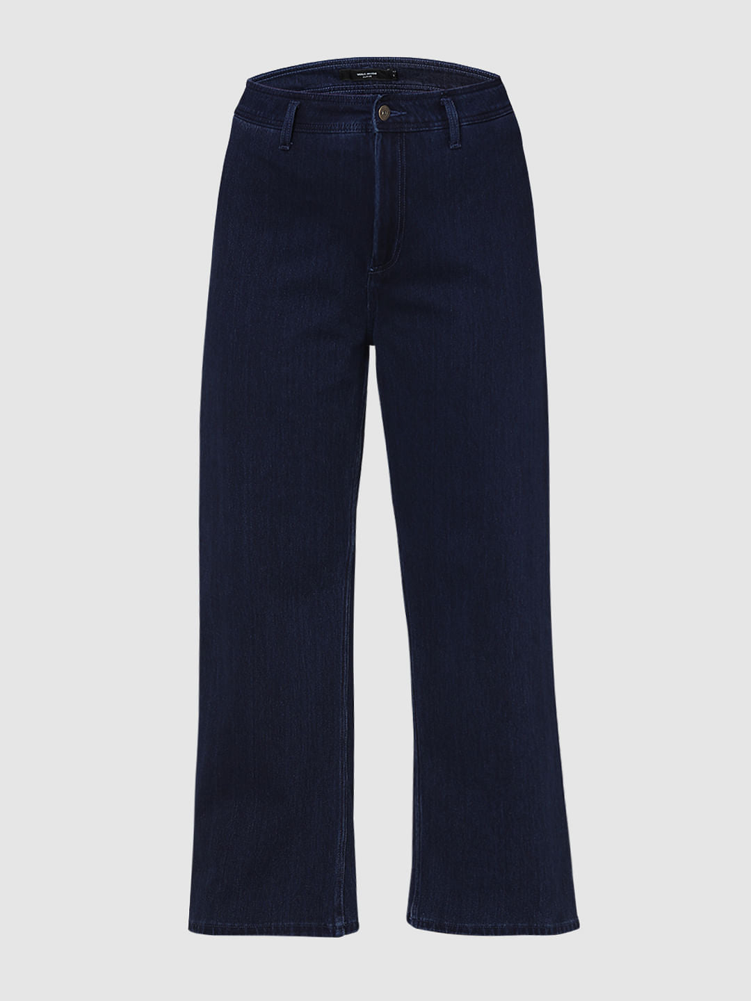 Curve Dark Blue High Rise Wide Leg Jeans