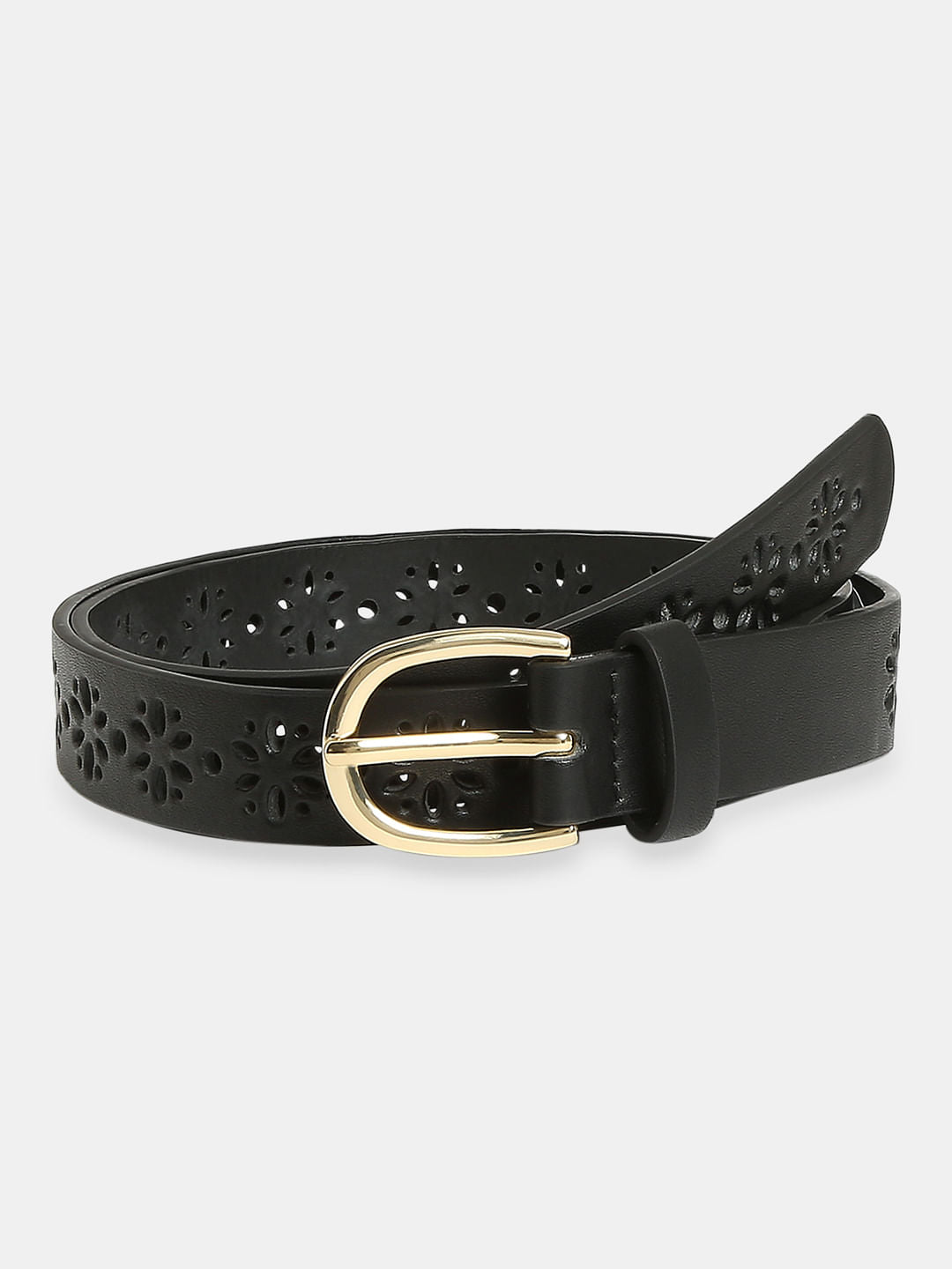 Black Cut-Out Jeans Belt