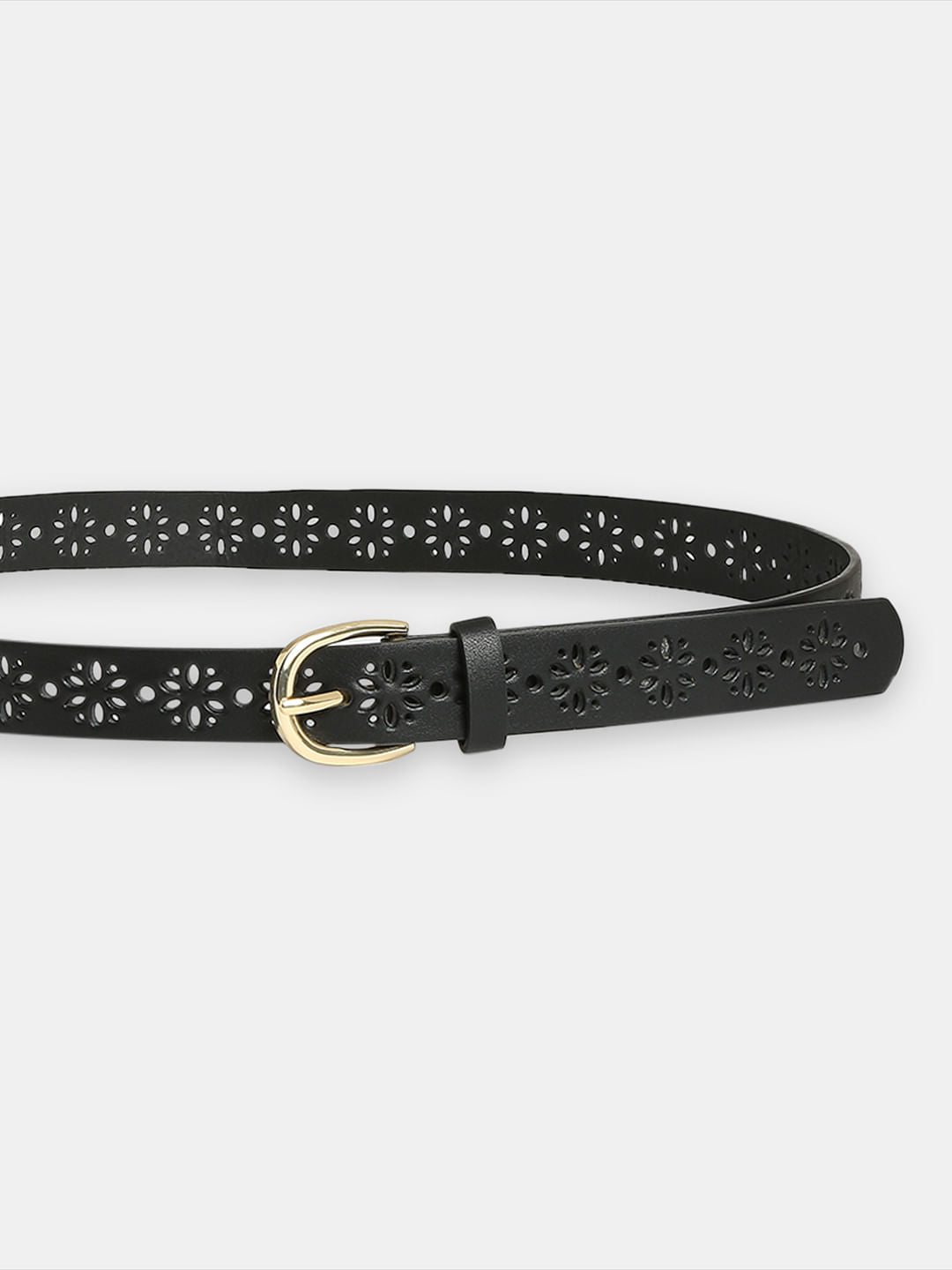 Black Cut-Out Jeans Belt