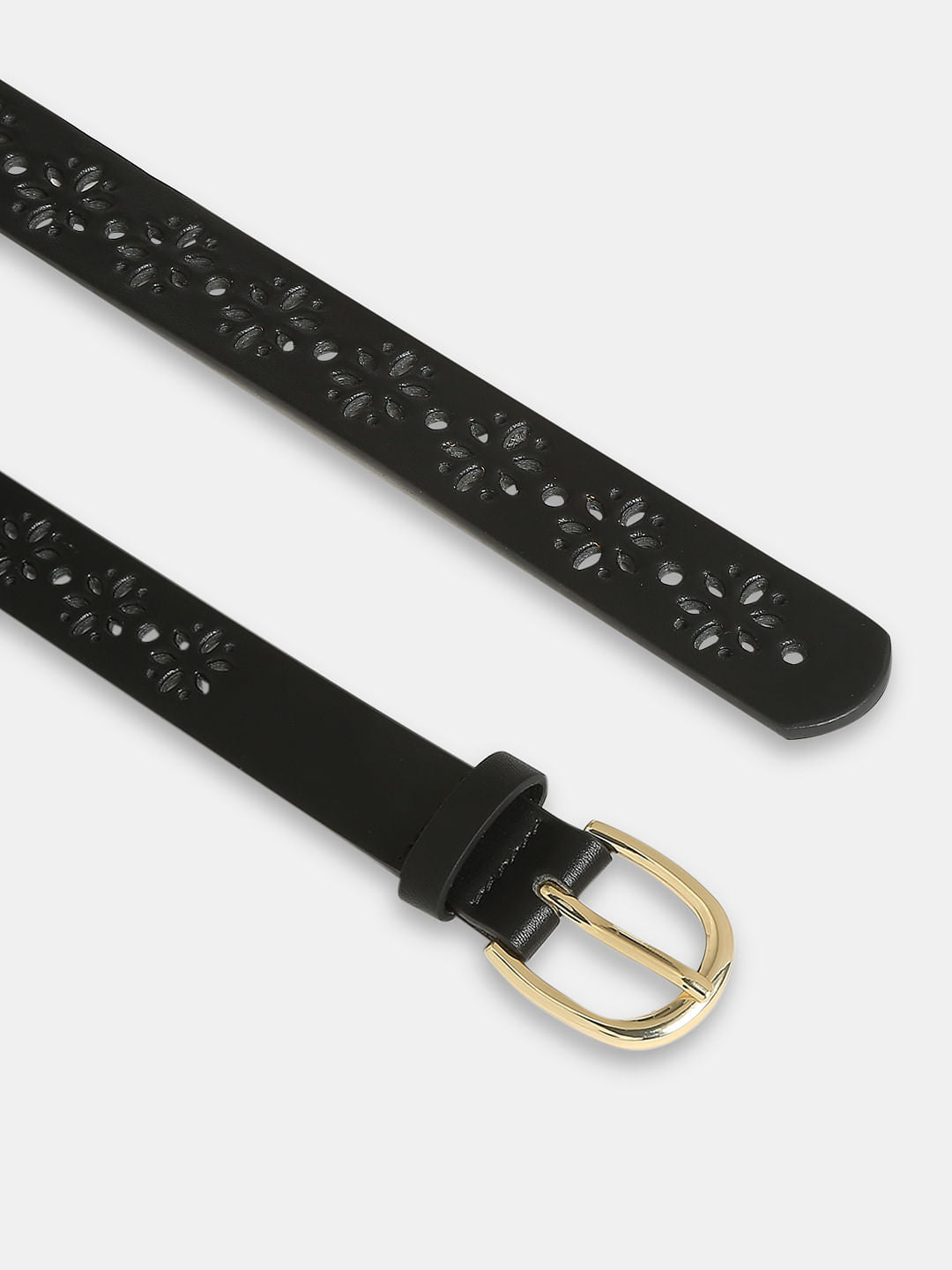 Black Cut-Out Jeans Belt