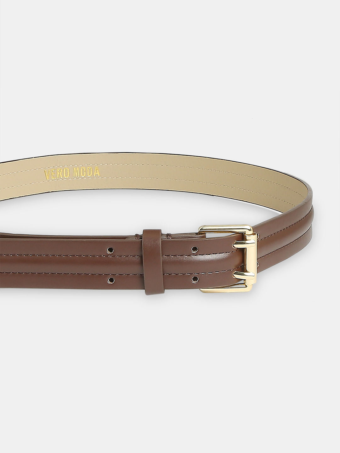 Brown Double Prong Jeans Belt