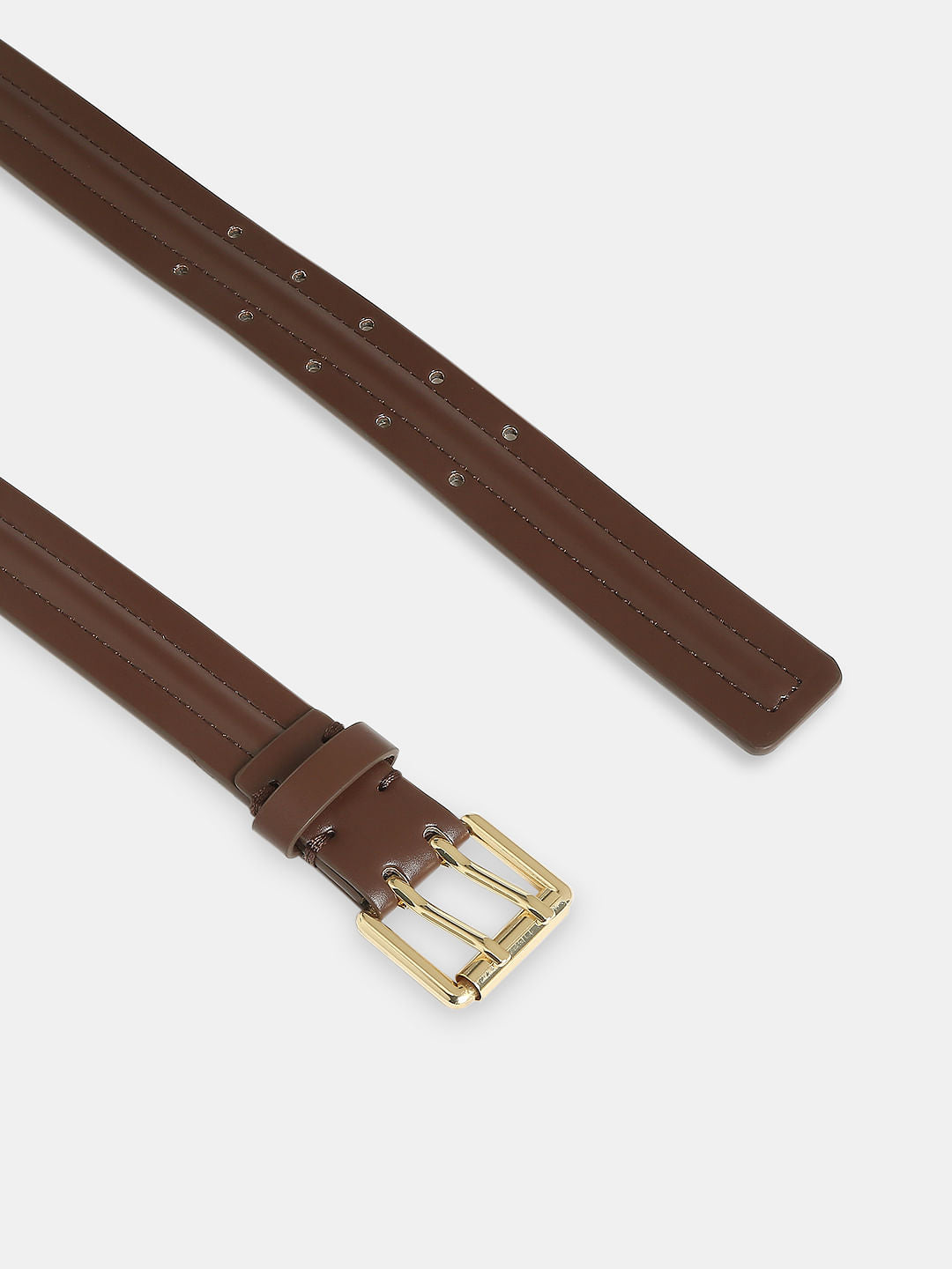 Brown Double Prong Jeans Belt