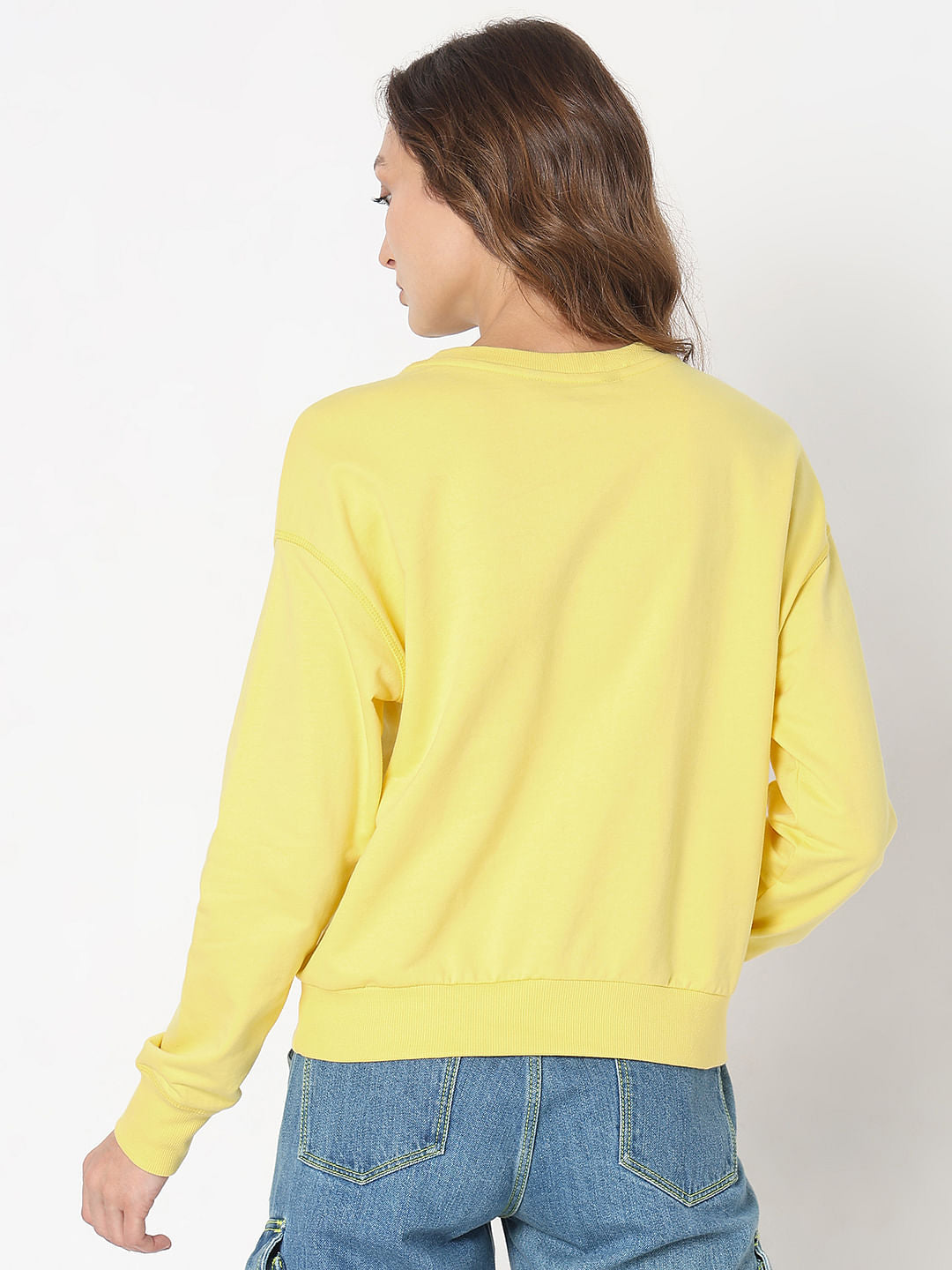 Yellow Printed Sweatshirt