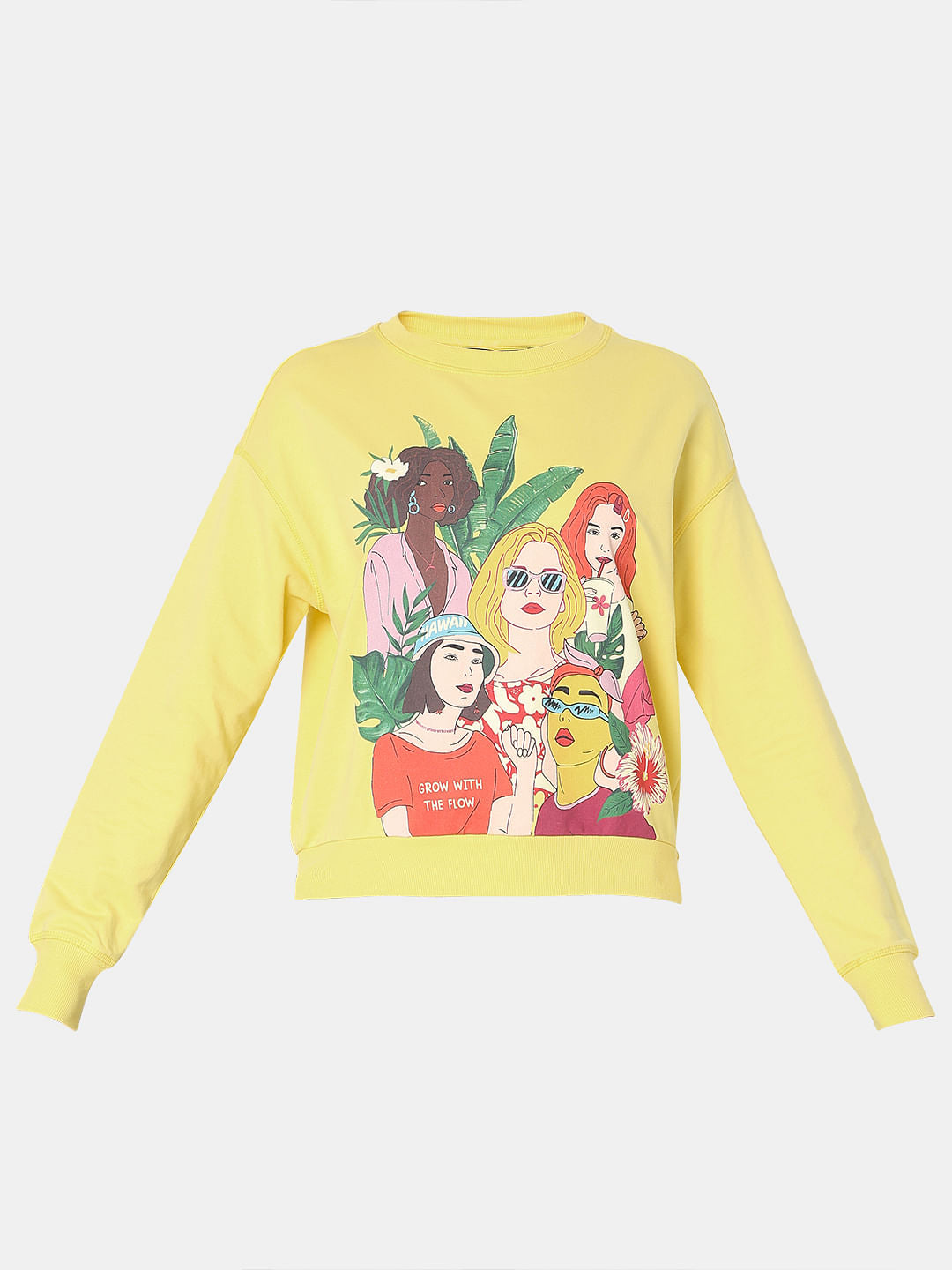 Yellow Printed Sweatshirt