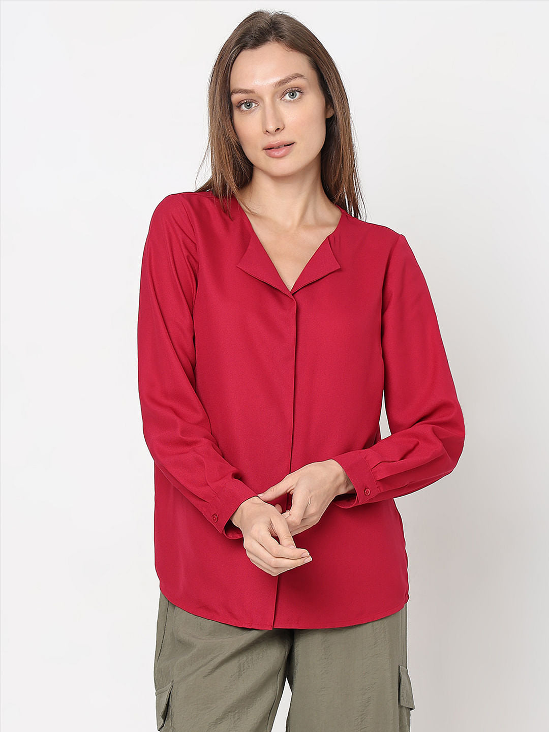 Red Full Sleeves Top