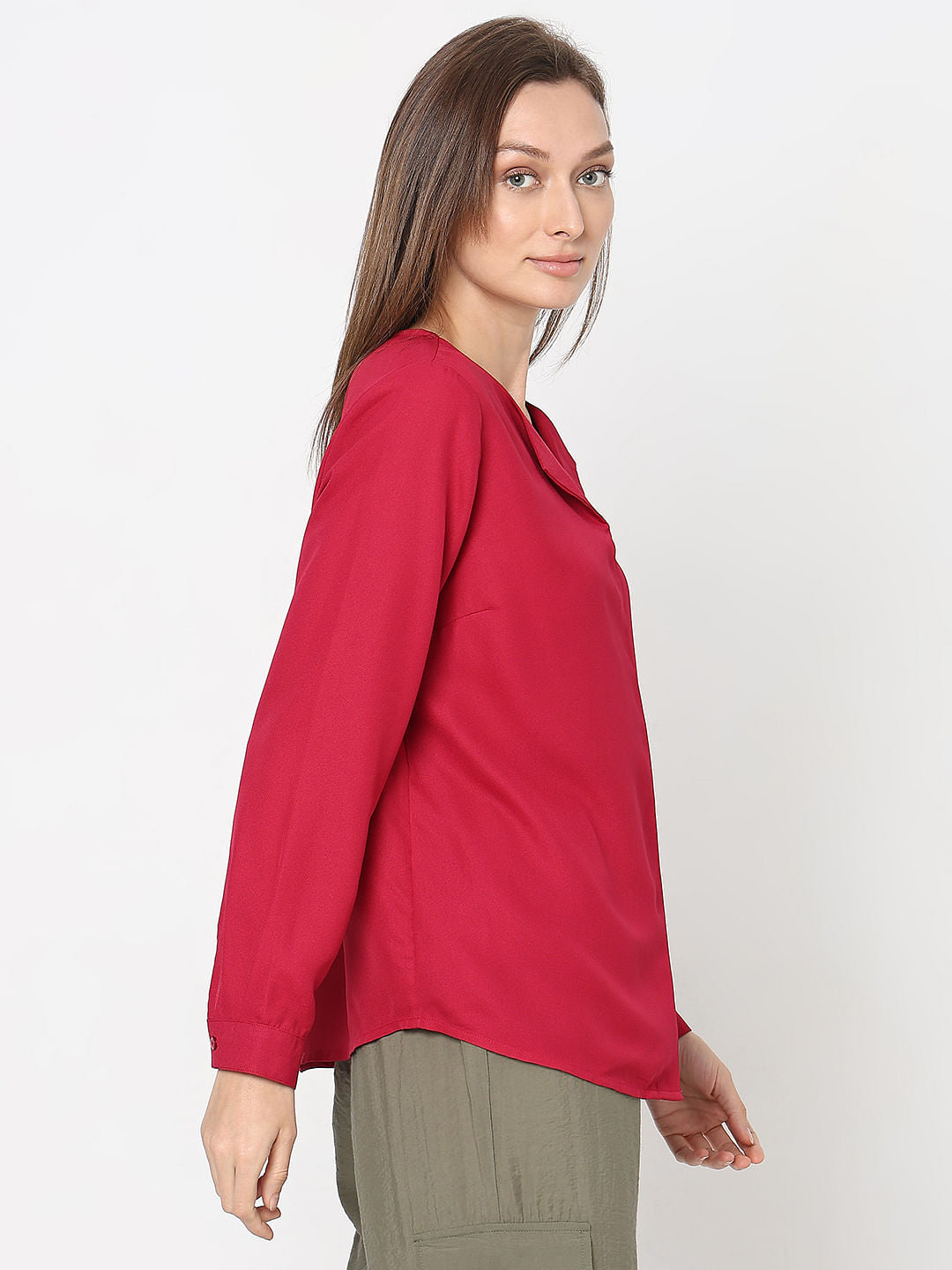 Red Full Sleeves Top