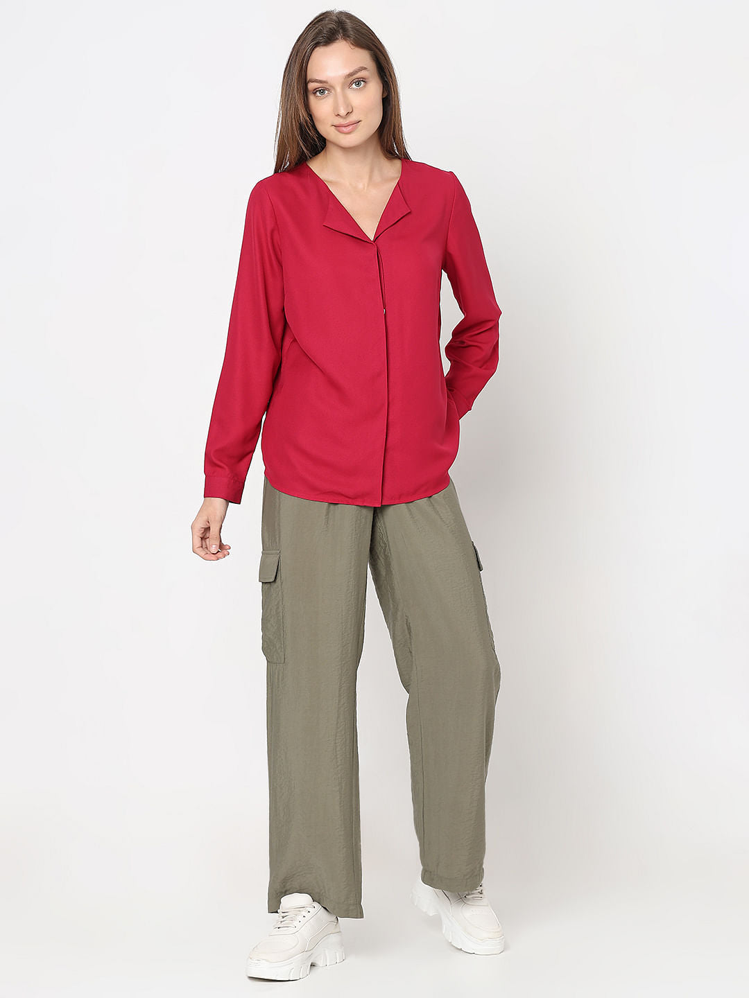 Red Full Sleeves Top