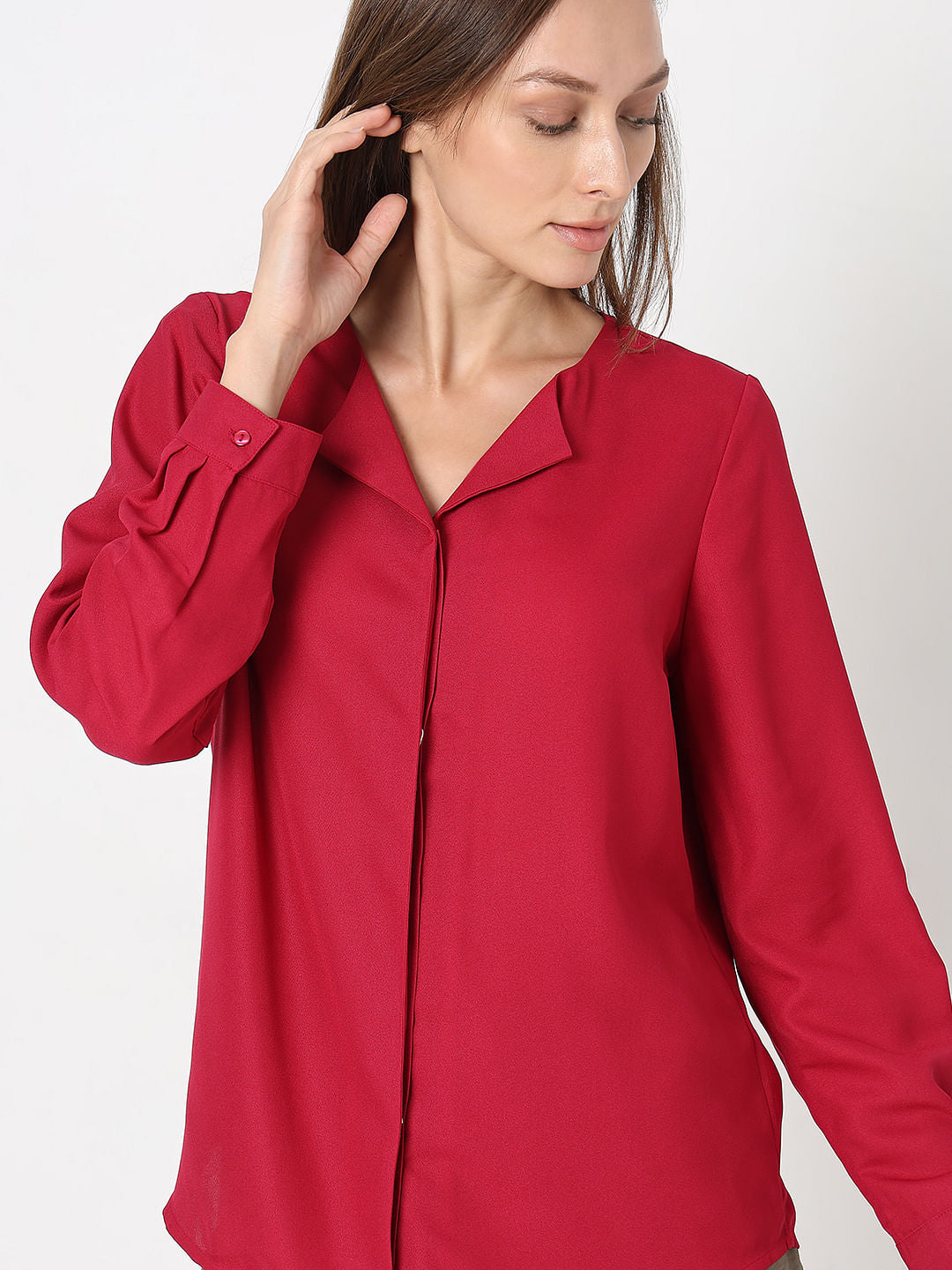 Red Full Sleeves Top