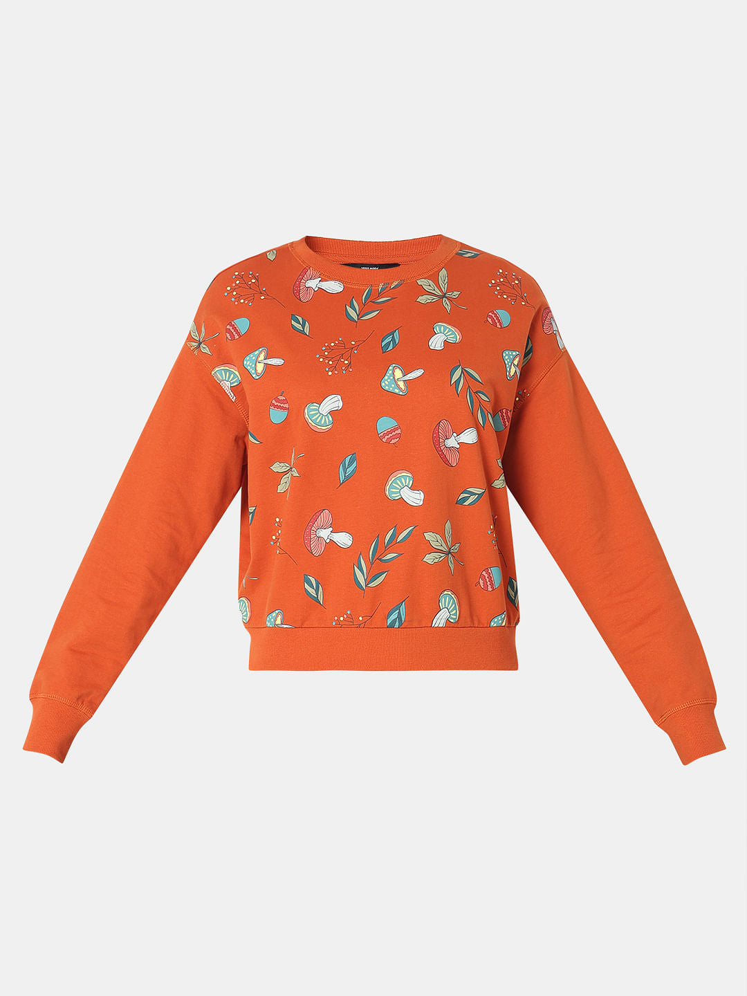 Orange Printed Sweatshirt