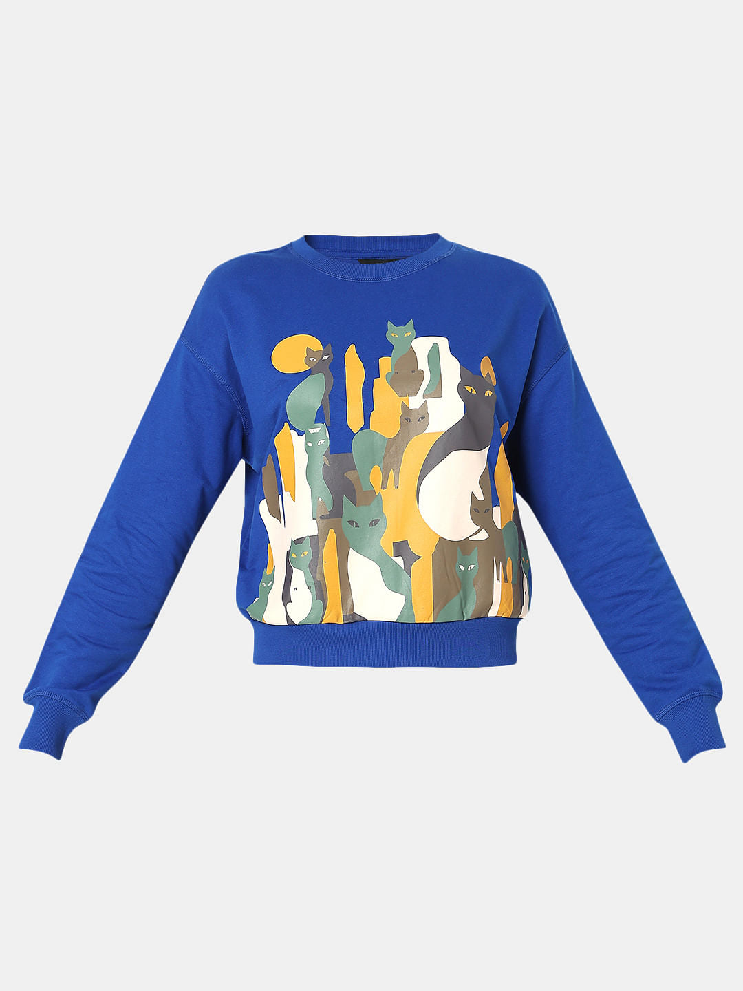 Dark Blue Printed Sweatshirt