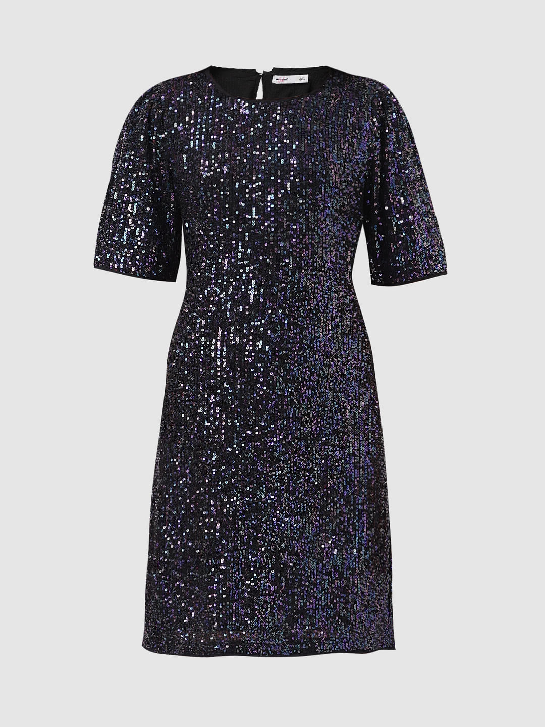 Girl Black Sequinned Shift Dress