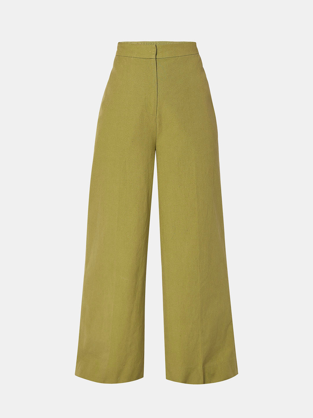 Green Mid Rise Flared Pants