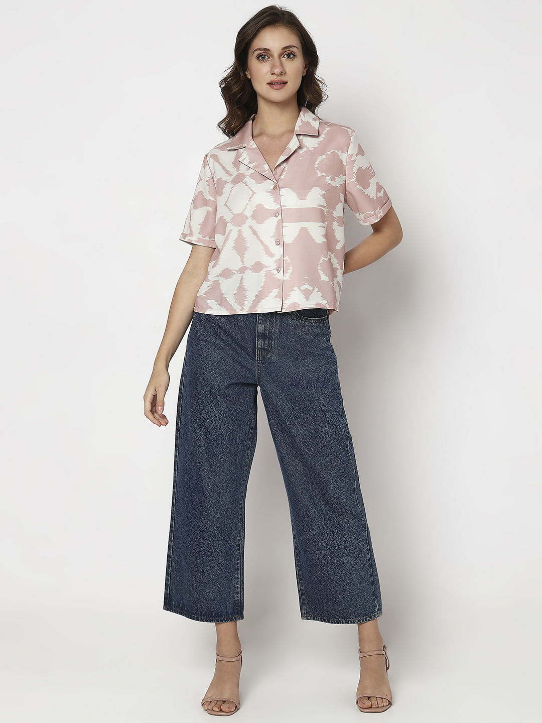 Pink Printed Casual Shirt