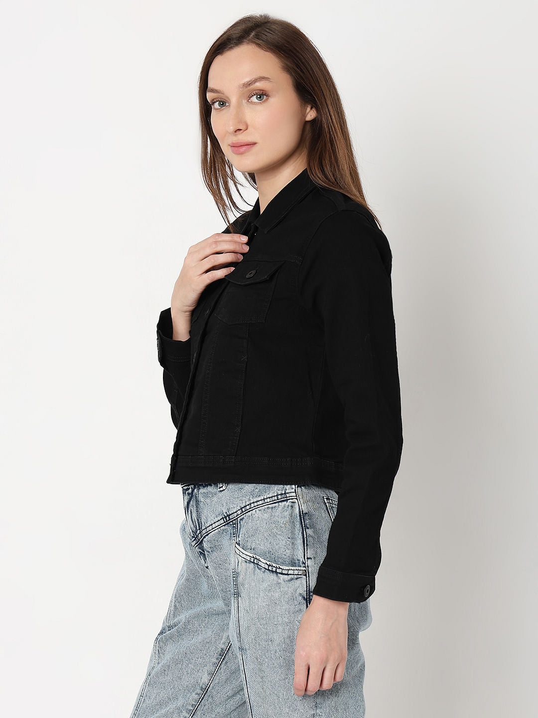 Black Washed Denim Jacket