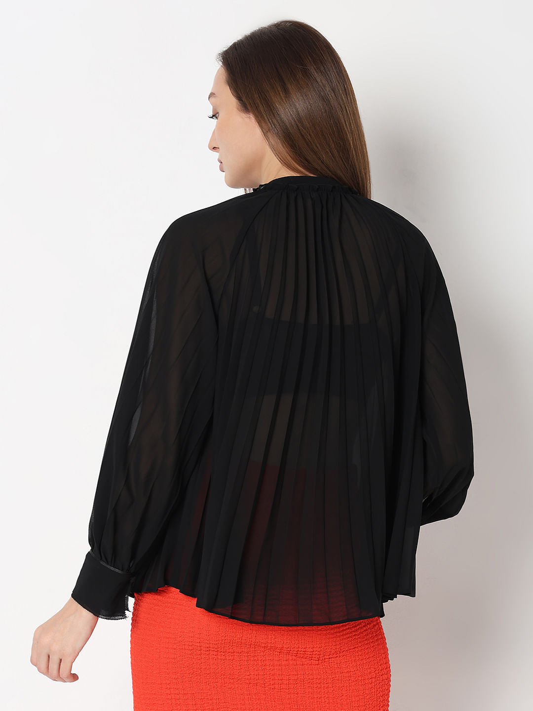 Black Sheer Georgette Top