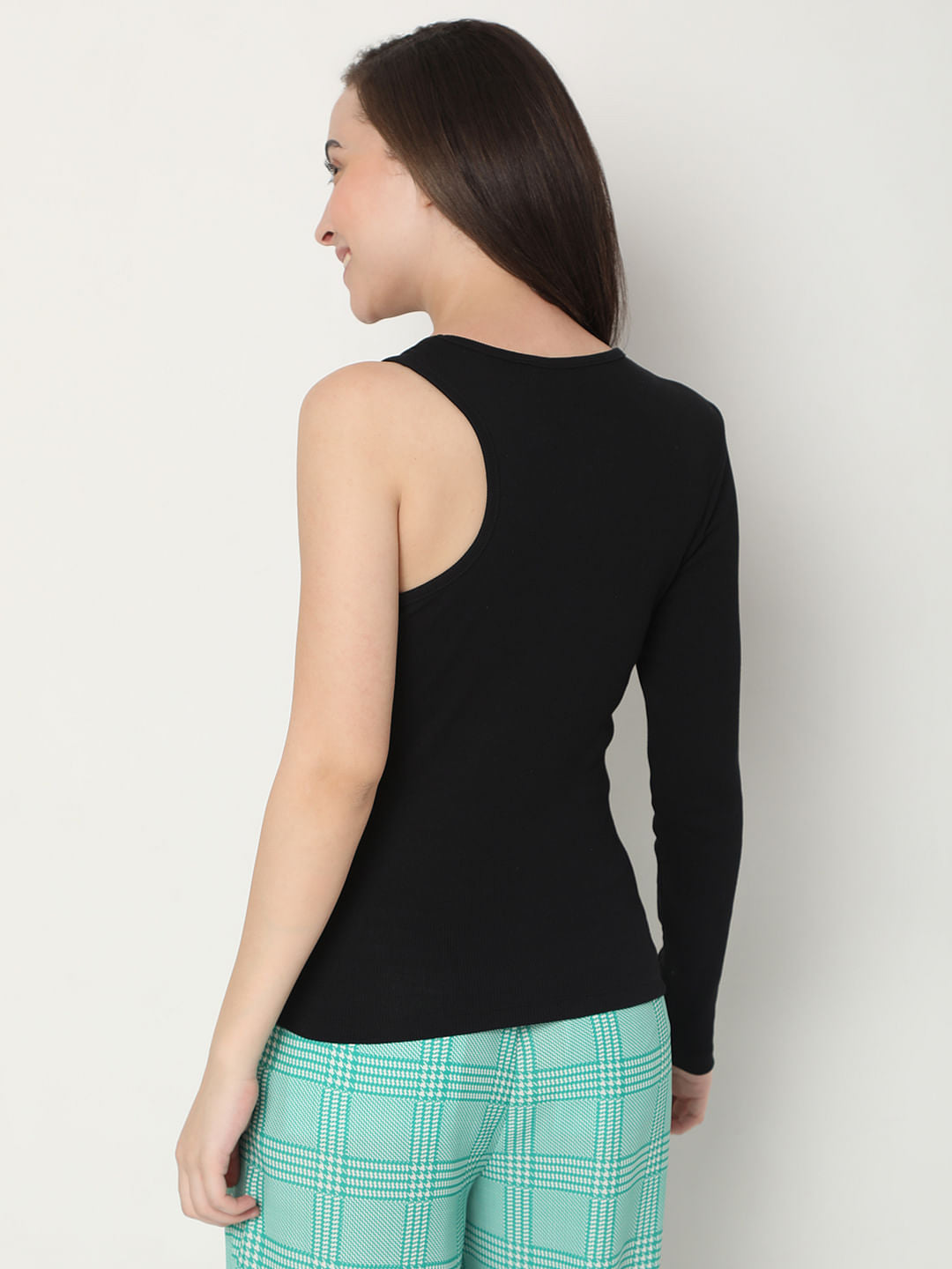 Black One Shoulder T-Shirt