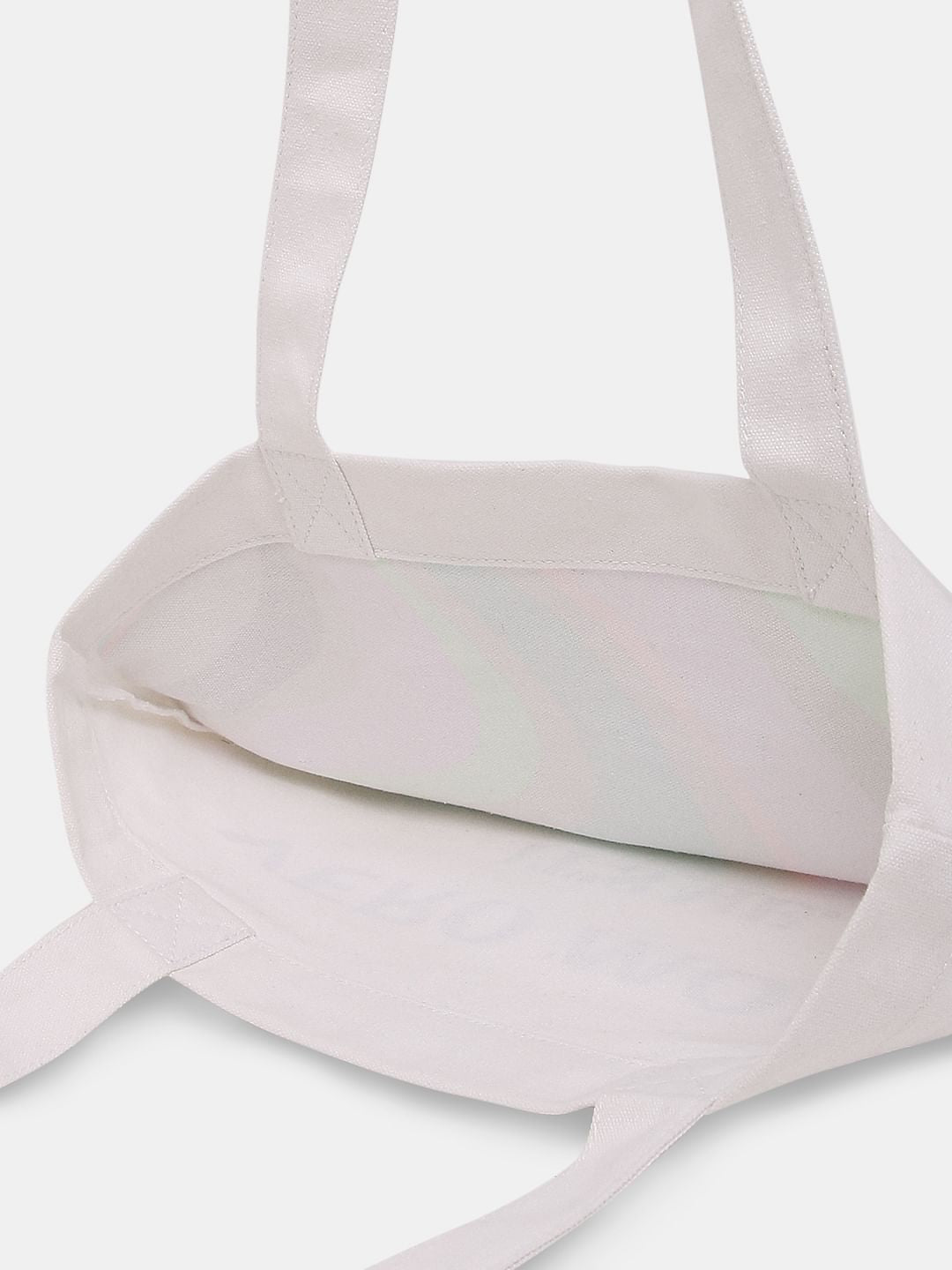 White Printed Tote Bag