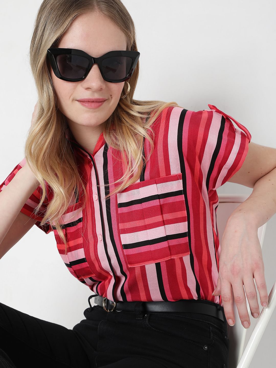 Red & Pink Striped Shirt