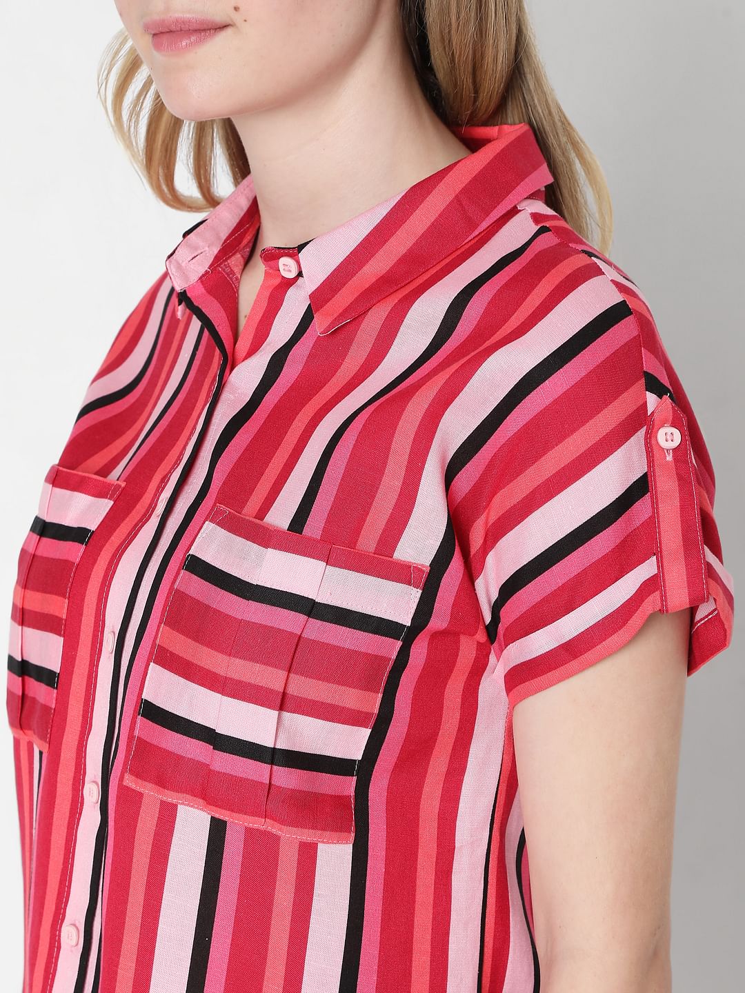 Red & Pink Striped Shirt