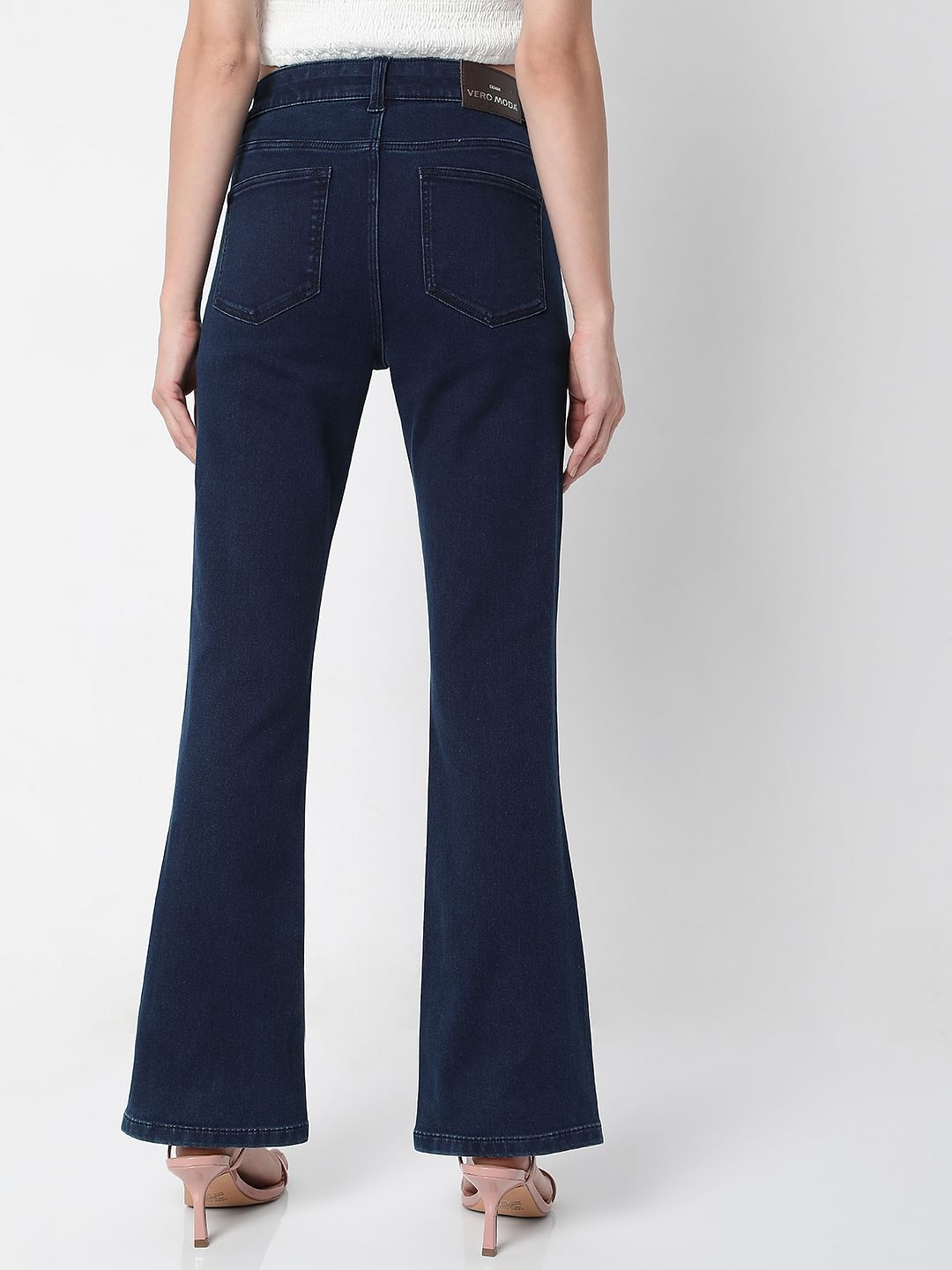 Dark Blue Mid Rise Petra Bootcut Jeans