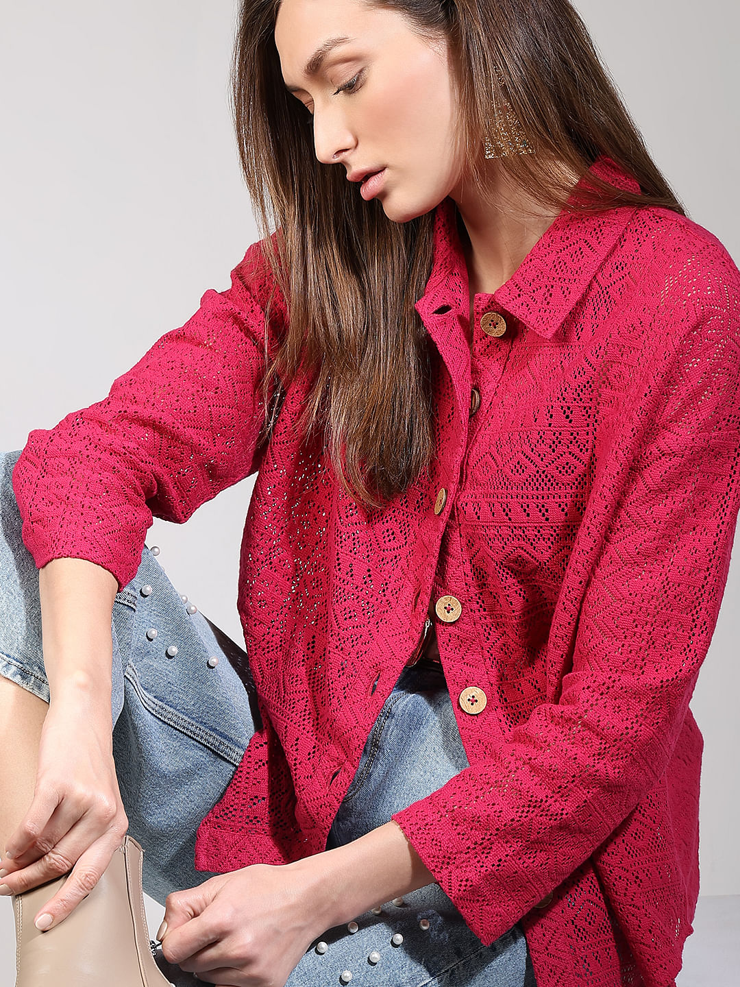 Red Embroidered Shirt