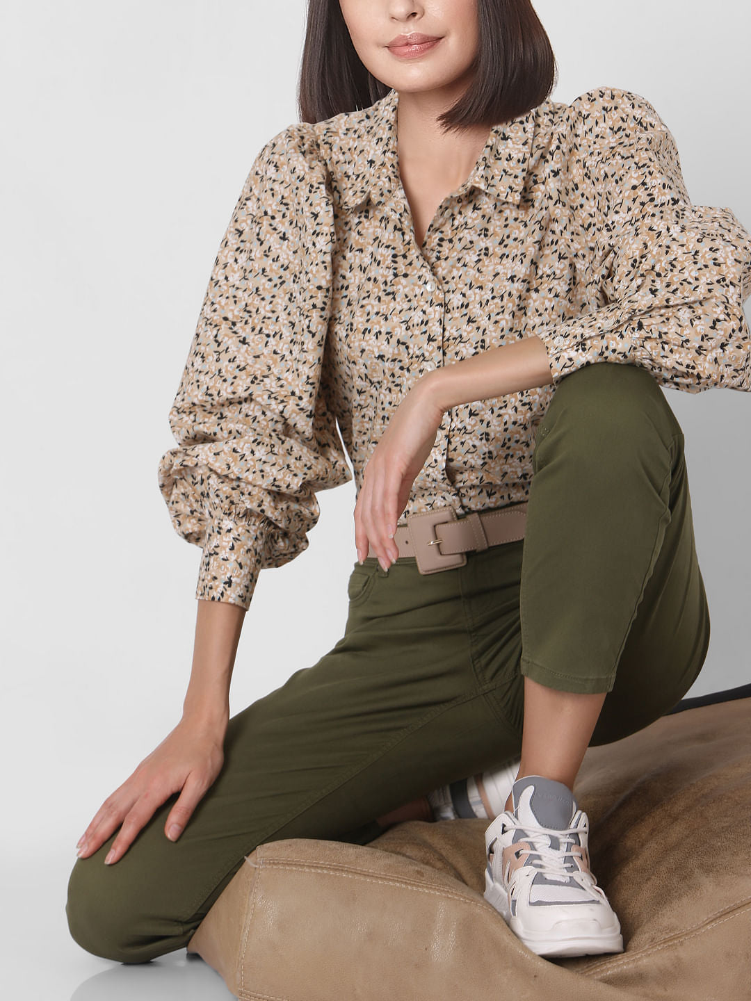 Green Mid Rise Chino Pants