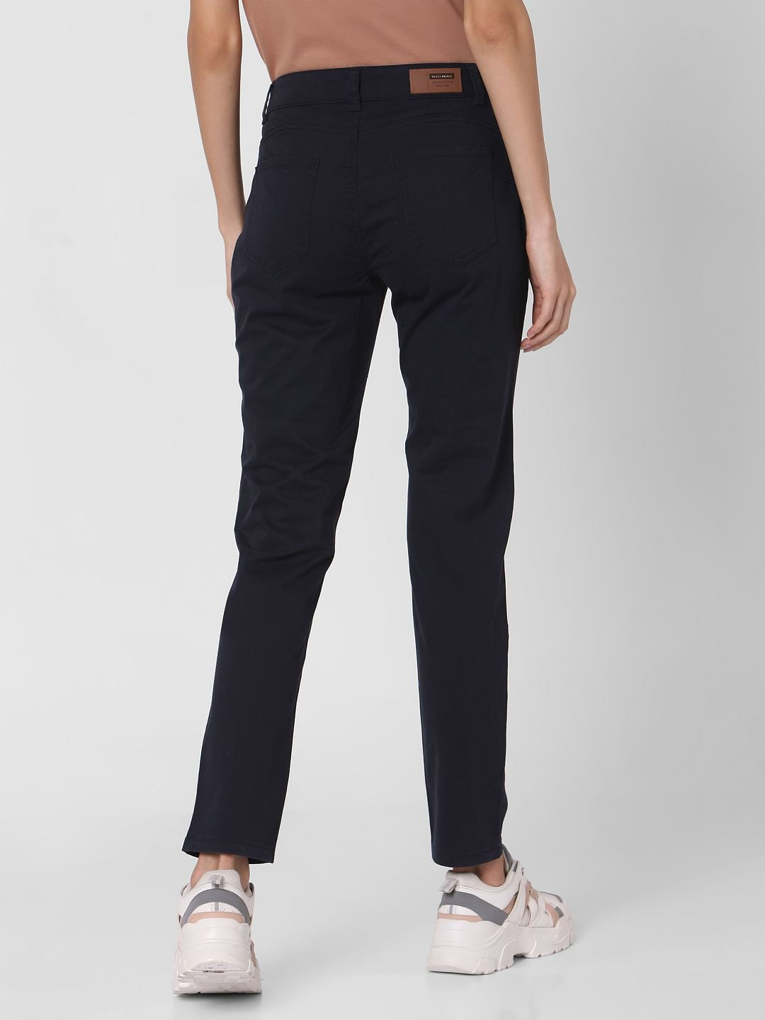 Blue Mid Rise Slim Fit Chinos